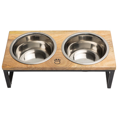 Wood & Metal Pet Feeder