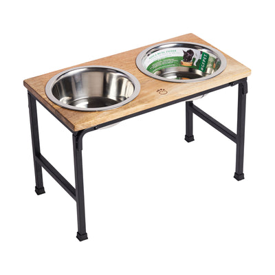 Wood & Metal Pet Feeder