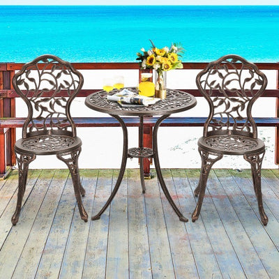 3 Piece Cast Aluminum Bistro Set