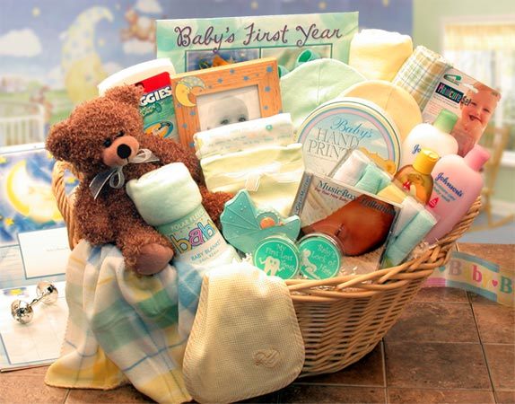Deluxe Welcome Home Baby Gift Basket -Blue