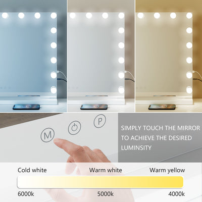 Touch Screen Hollywood Make-Up Vanity Mirror with 17 LED Lights