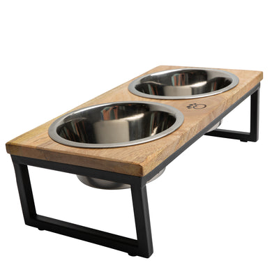 Wood & Metal Pet Feeder