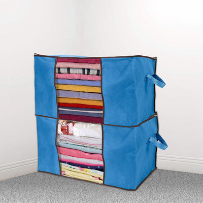 2Pcs 90L Foldable Clothes Storage Bag