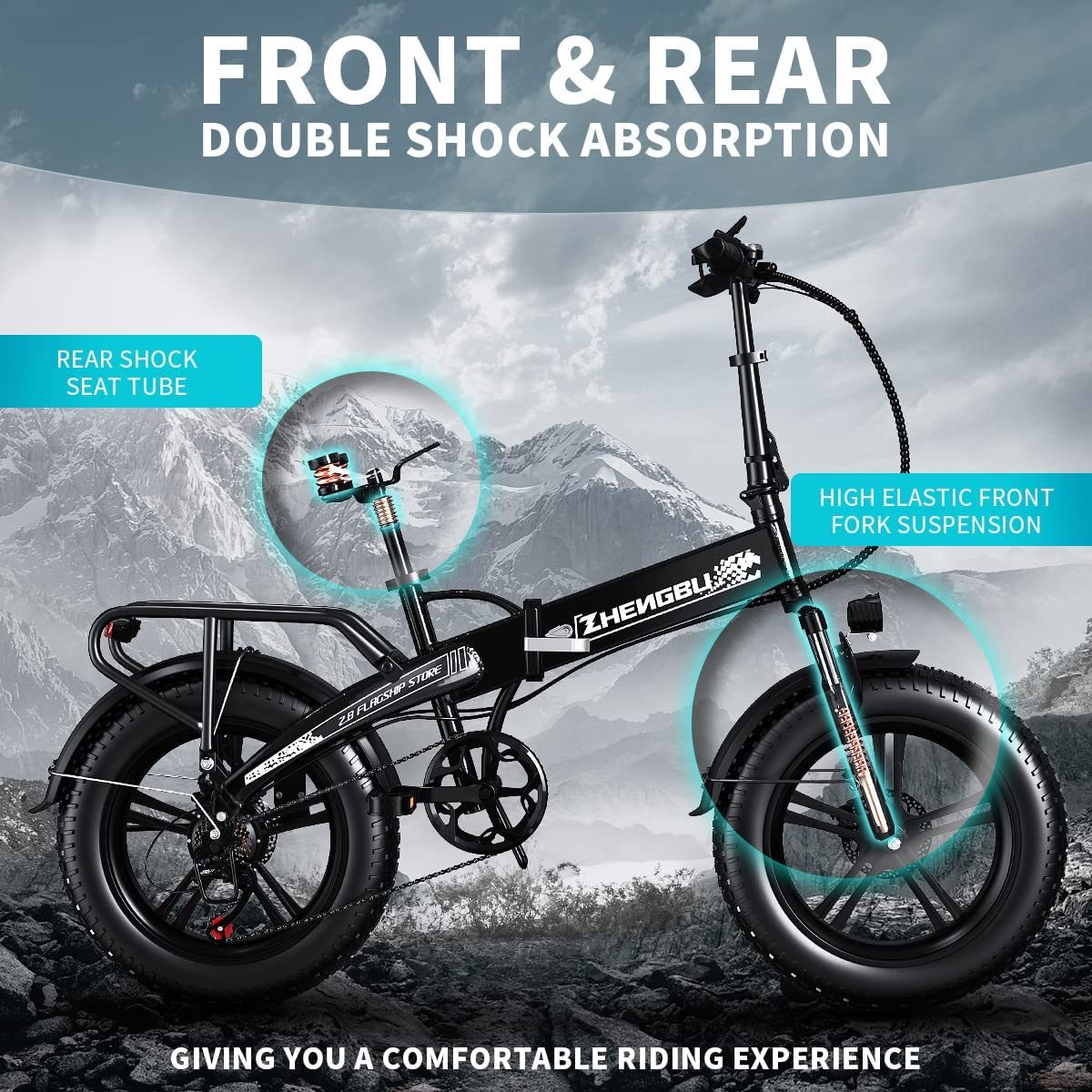 20" Fat Tire Electric Bike 750W with 10Ah Lithium Battery
