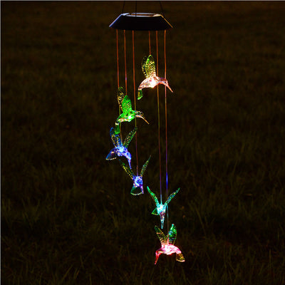 Solar LED Hummingbird  Wind Chimes