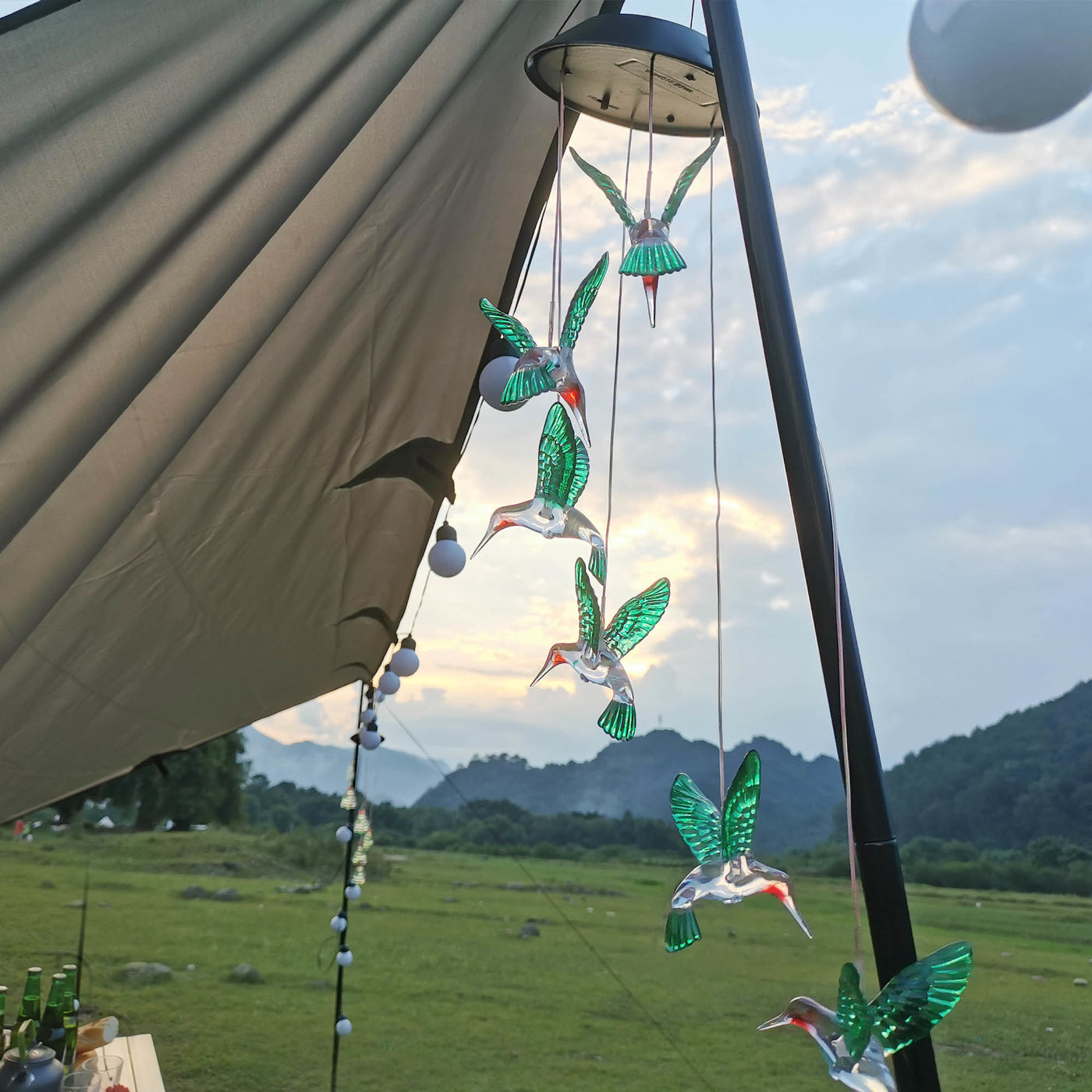 Solar LED Hummingbird  Wind Chimes