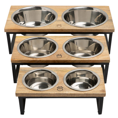 Wood & Metal Pet Feeder