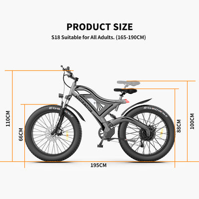 26" 750W Electric Bike With 15AH Removable Lithium Battery