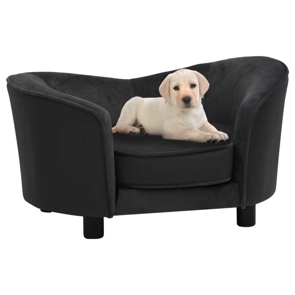 Pet Plush and Faux Leather Sofa Bed