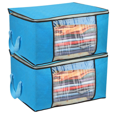 2Pcs 90L Foldable Clothes Storage Bag